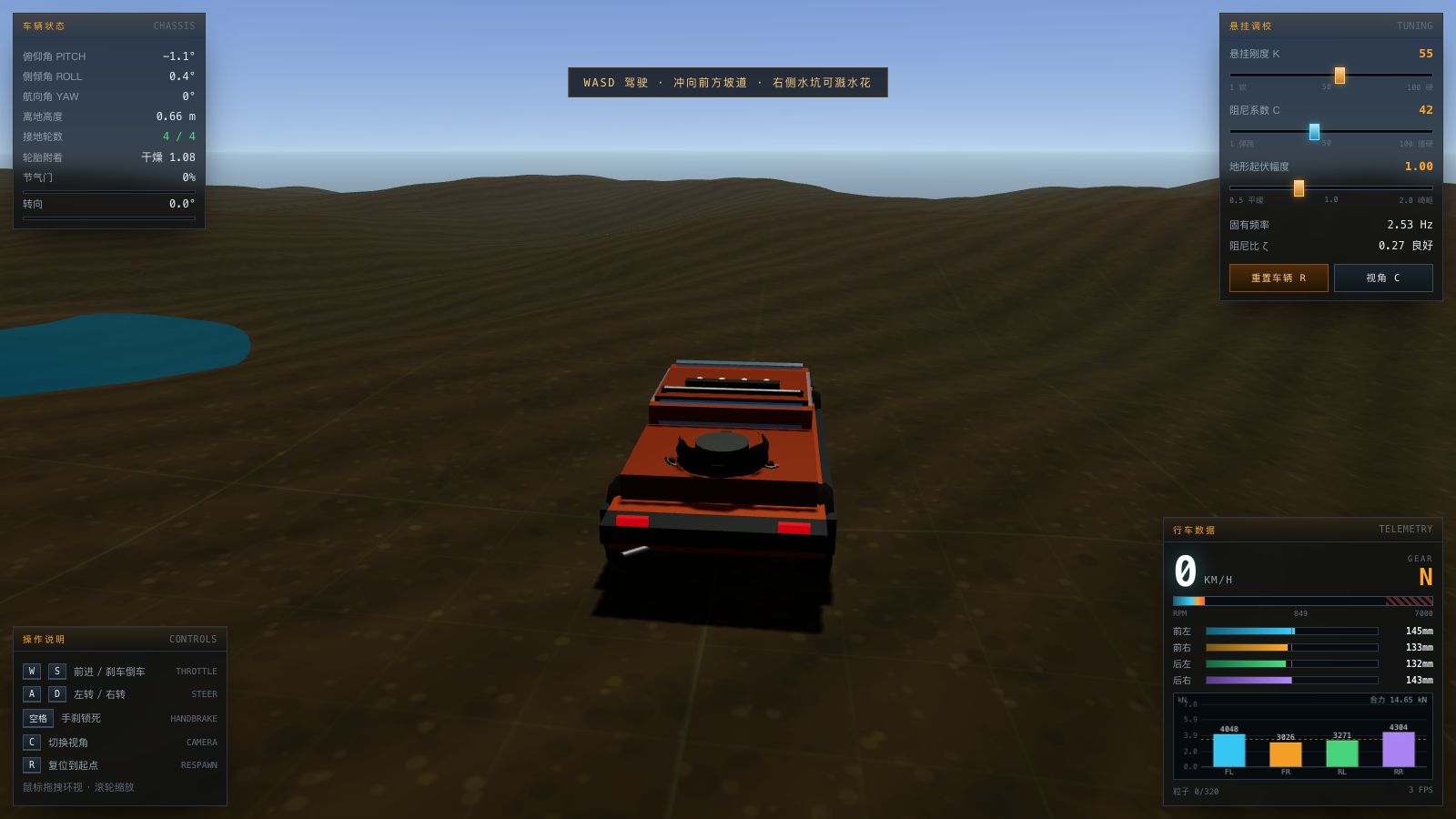 Play 越野车物理模拟器 · OFF-ROAD VEHICLE PHYSICS SANDBOX - Free Simulation game online