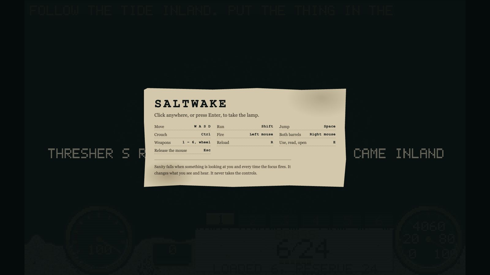 Play SALTWAKE — a 1997-style cosmic horror shooter - Free Adventure game online