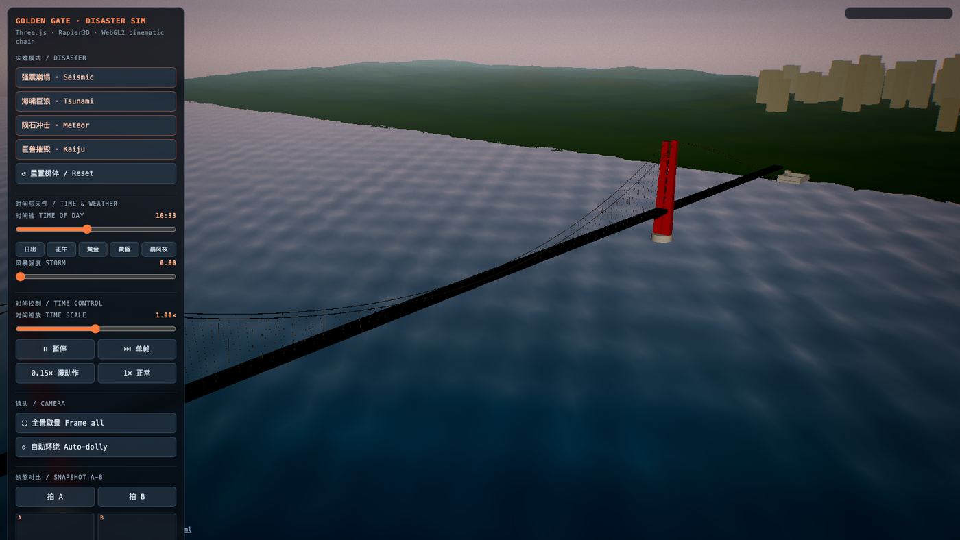 Play 金门大桥 · 电影级灾难模拟器 - Free Simulation game online