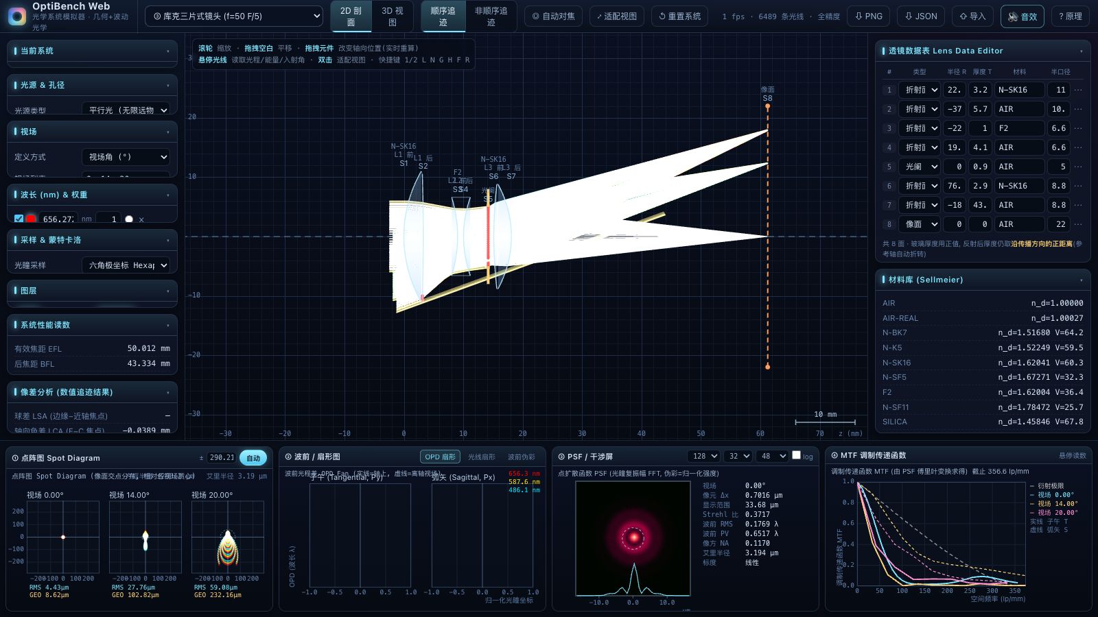 Play OptiBench · 光学系统模拟器 - Free Simulation game online