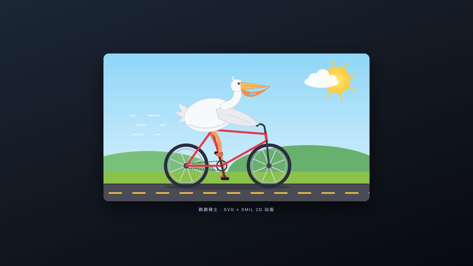 Play 鹈鹕骑自行车 · SVG 2D 动画 - Free Adventure game online
